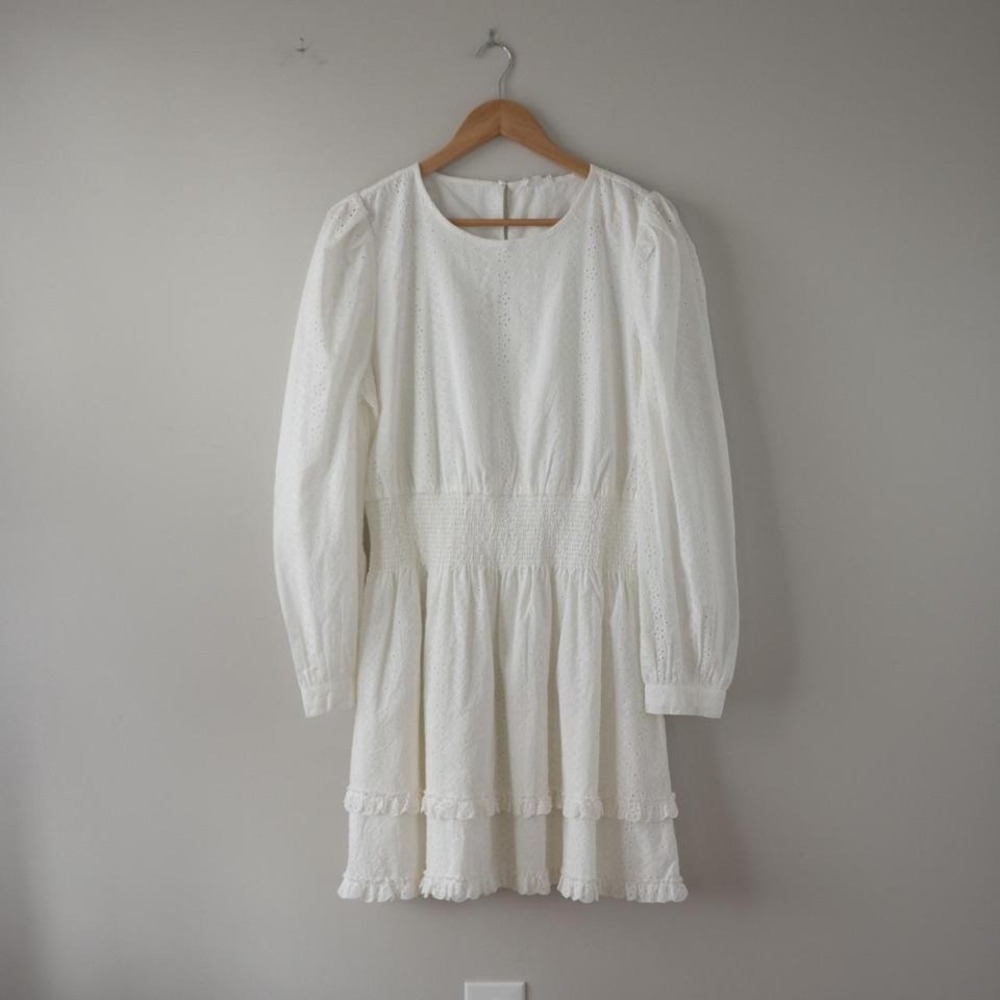 Splendid x Cella Jane White Eyelet Lace Mini Dress